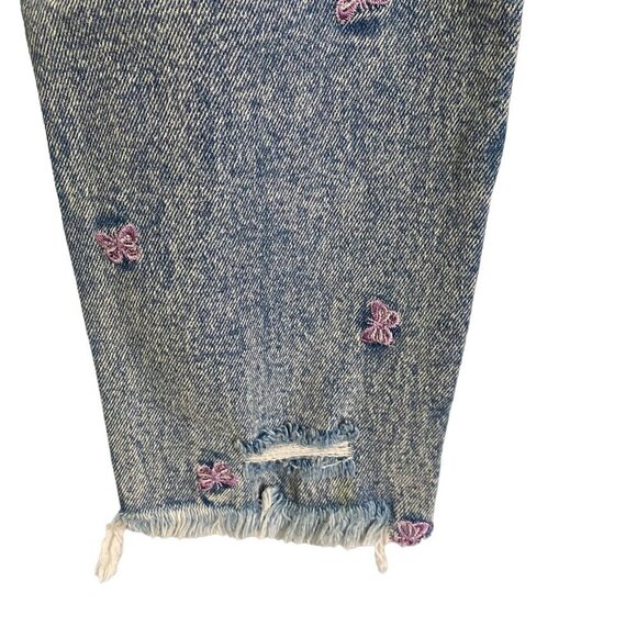 Tinseltown Hi Rise Mom Jeans Distressed Style with Butterflies Size 7 NEW NWT - Picture 8 of 11